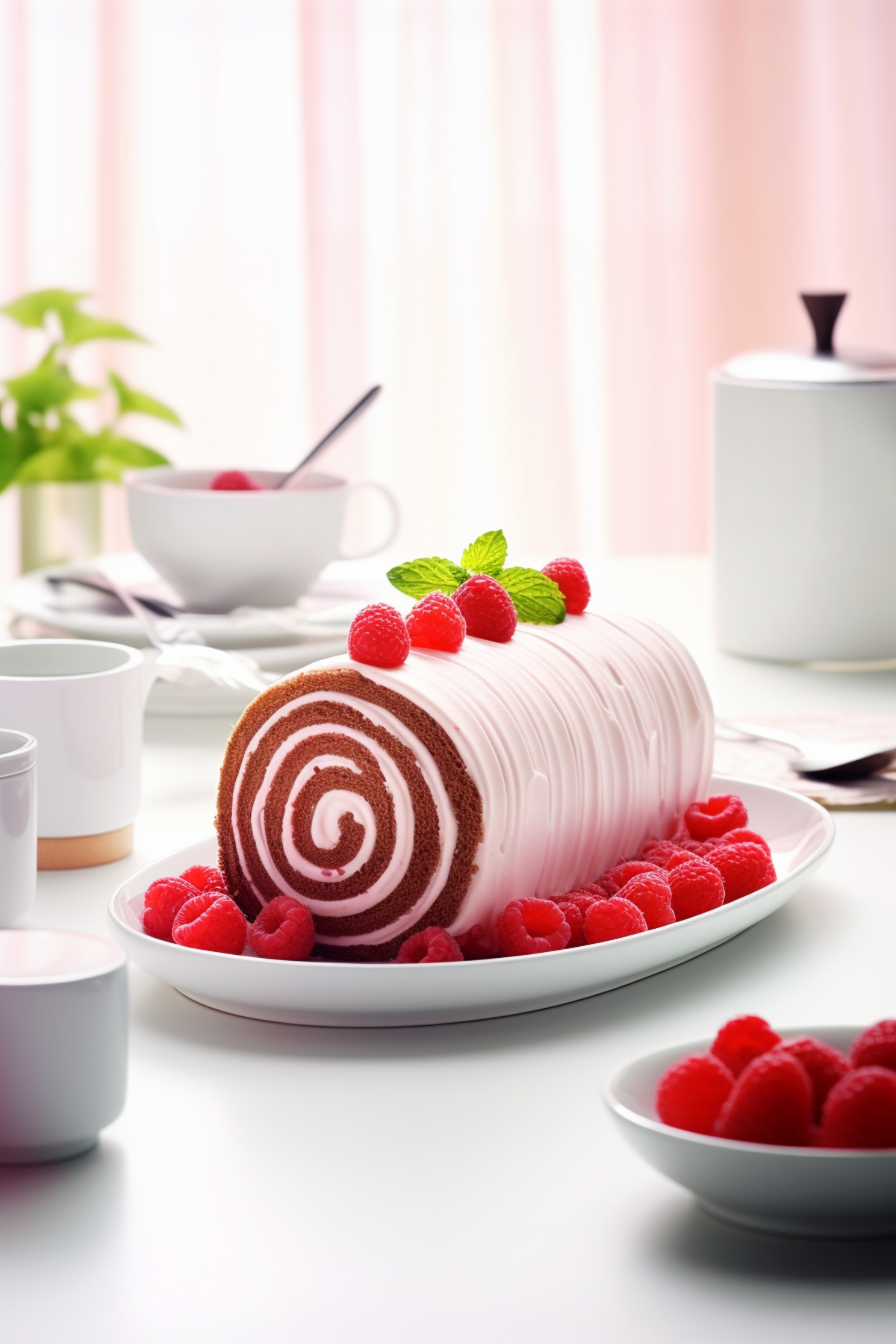 Low-Carb Raspberry Whipped Cream Chocolate Roll Cake_001