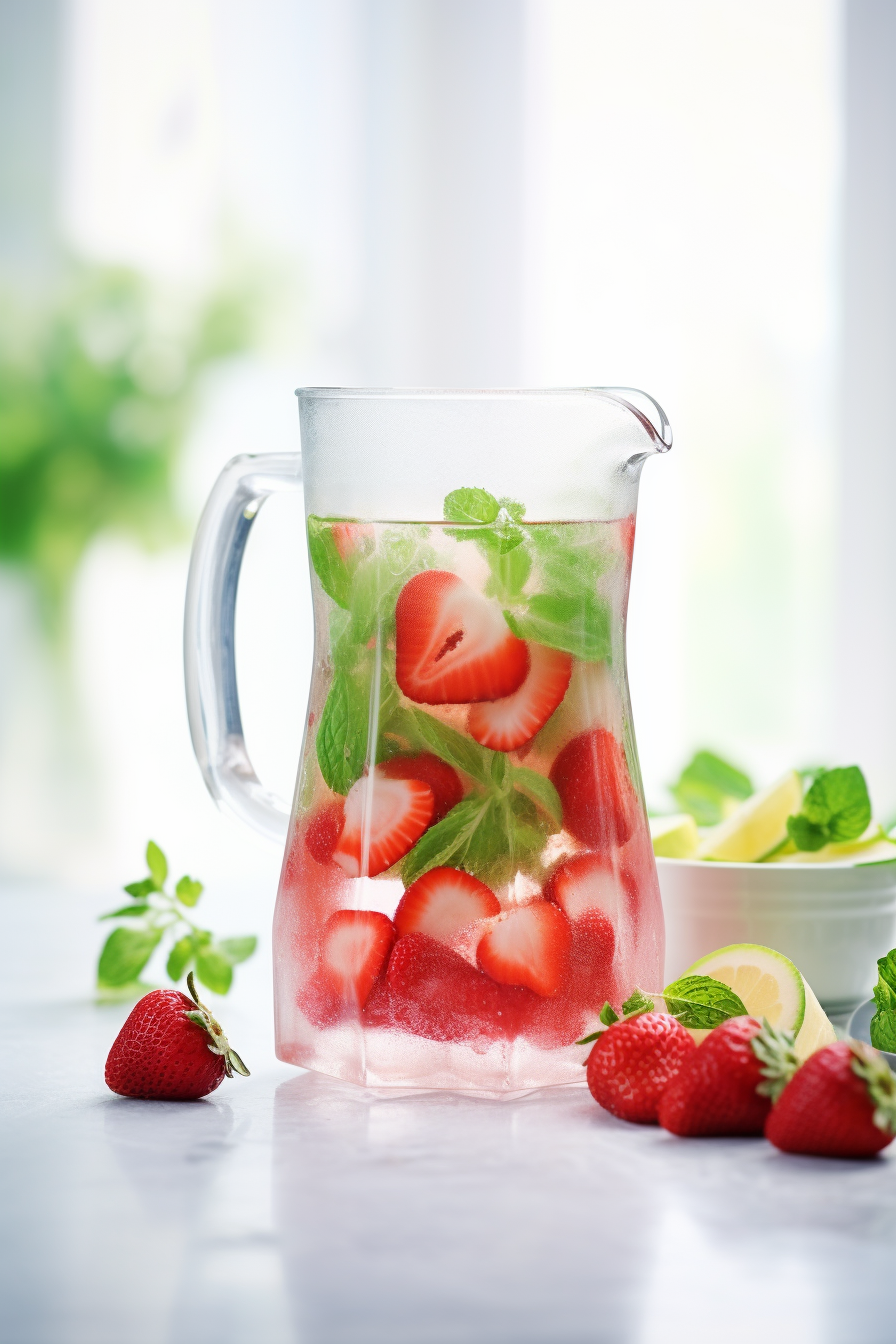 Low-Carb Strawberry, Cucumber, and Basil Hydration Juice