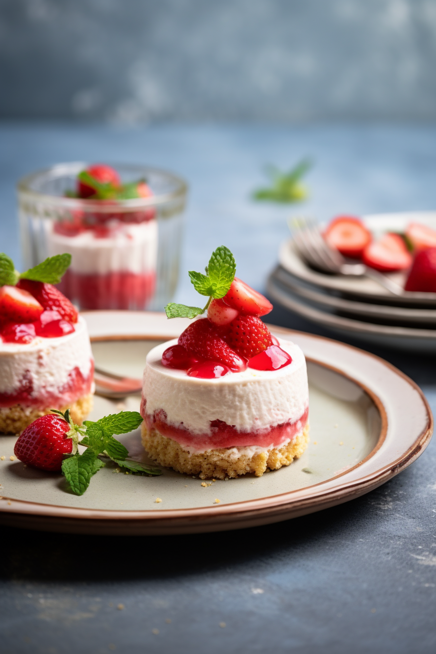 Keto Mini Cheesecakes with Strawberries