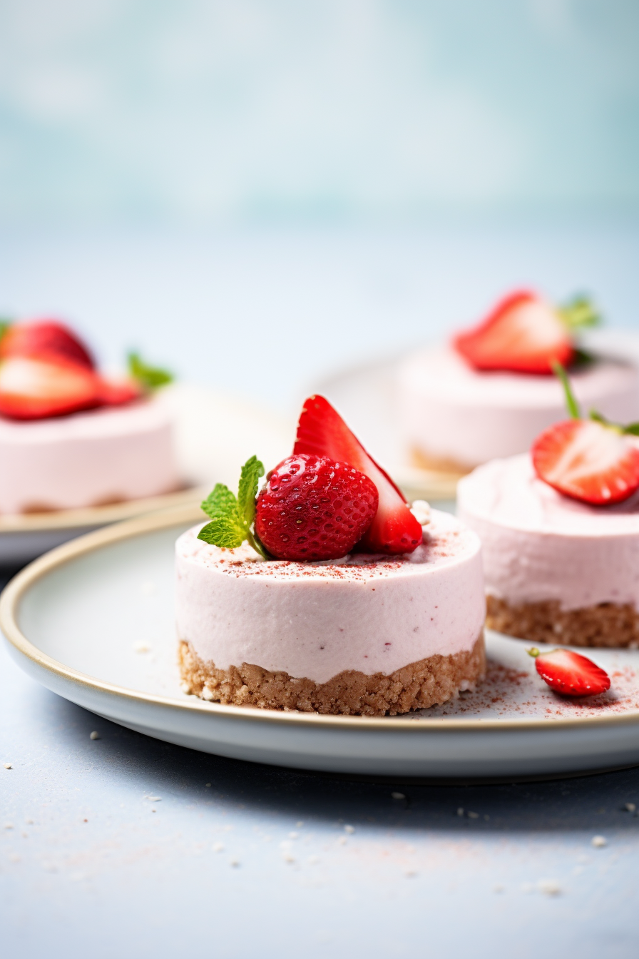 Low-Carb Strawberry Whipped Cream Mini Cheesecakes