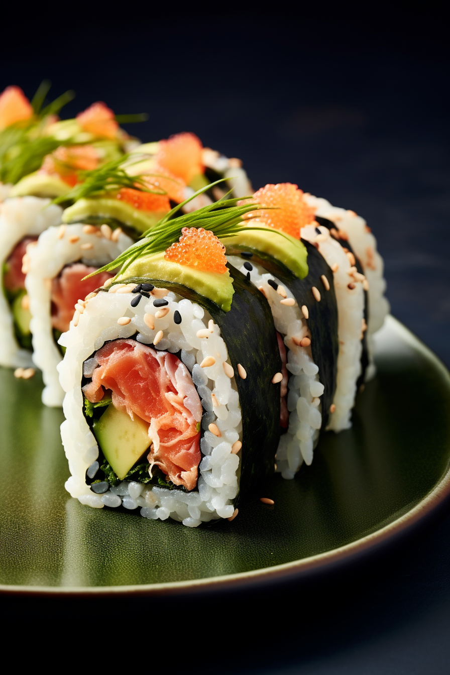 Low-Carb Sushi Rolls Preparation