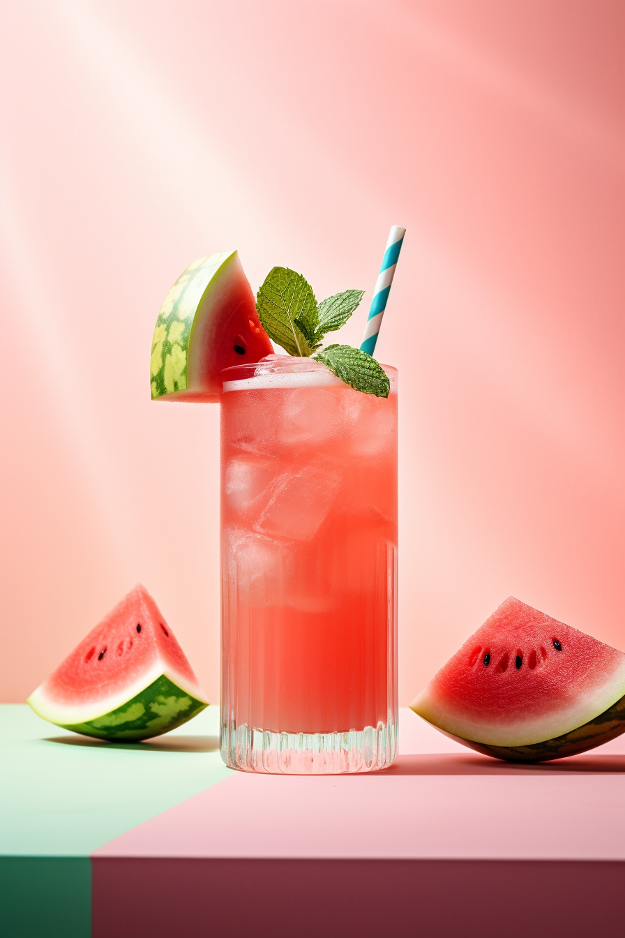 Low-Carb Watermelon, Lime, and Mint Summer Juice Served