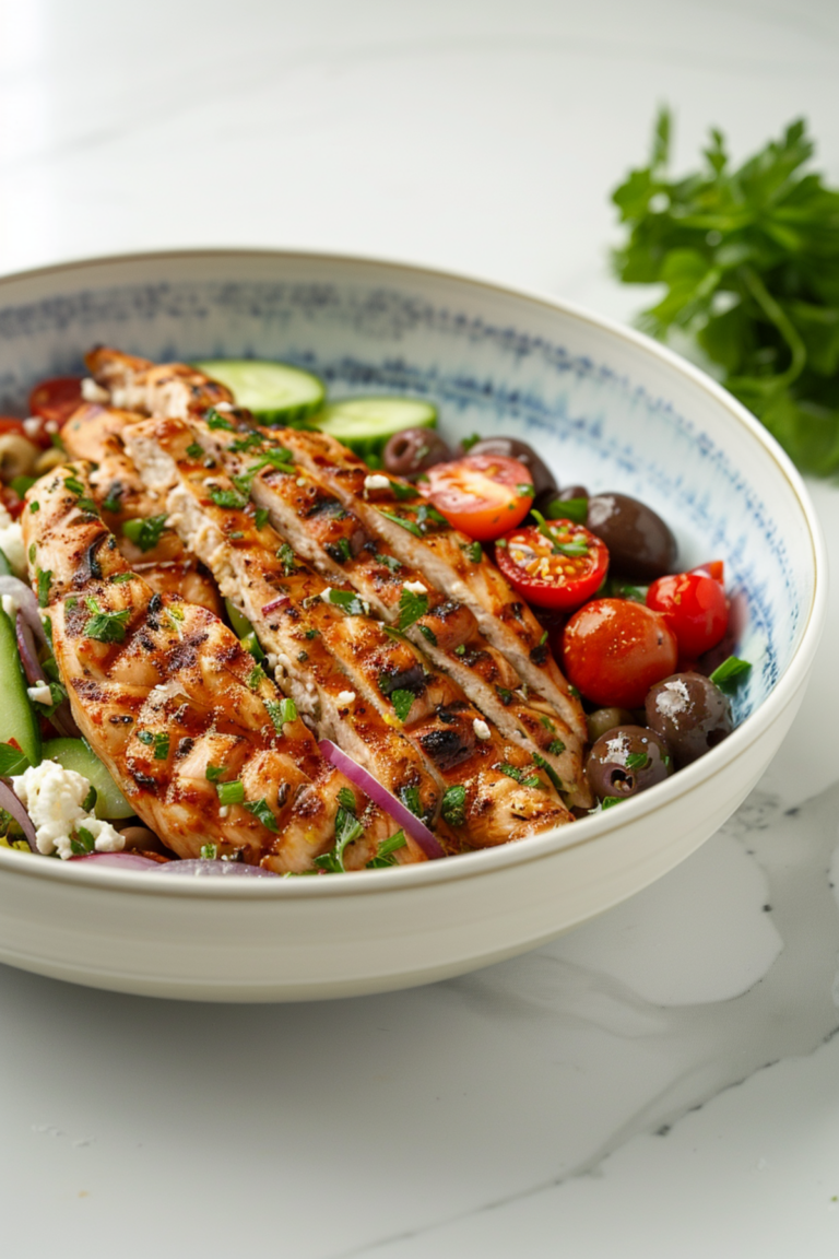 Mediterranean Keto Chicken Salad with Olives and Feta_001