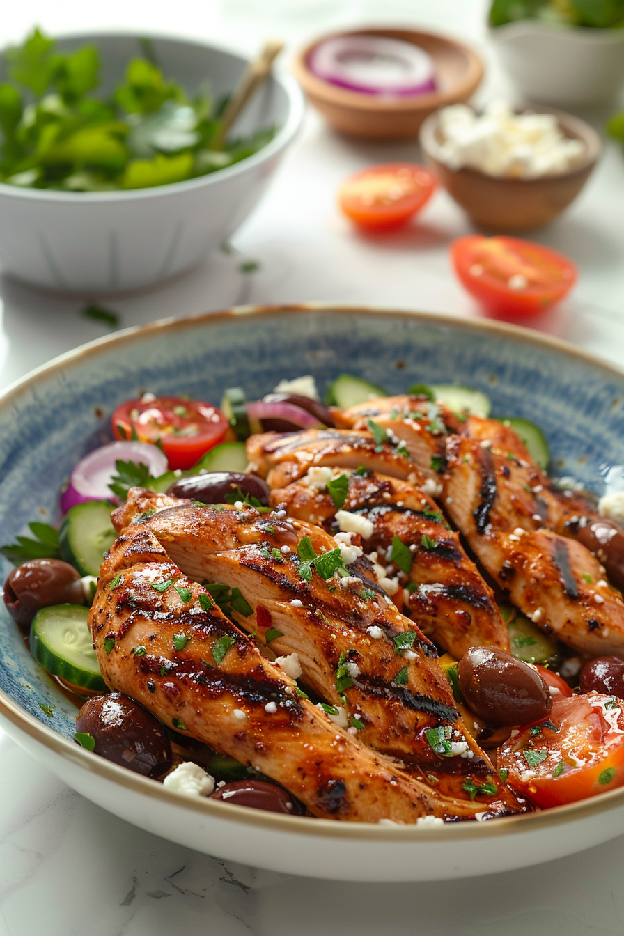 Mediterranean Keto Chicken Salad Ready to Serve
