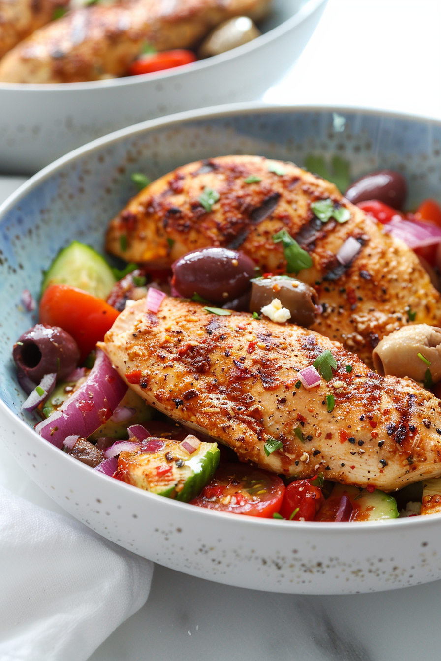Mediterranean Keto Chicken Salad with Olives and Feta