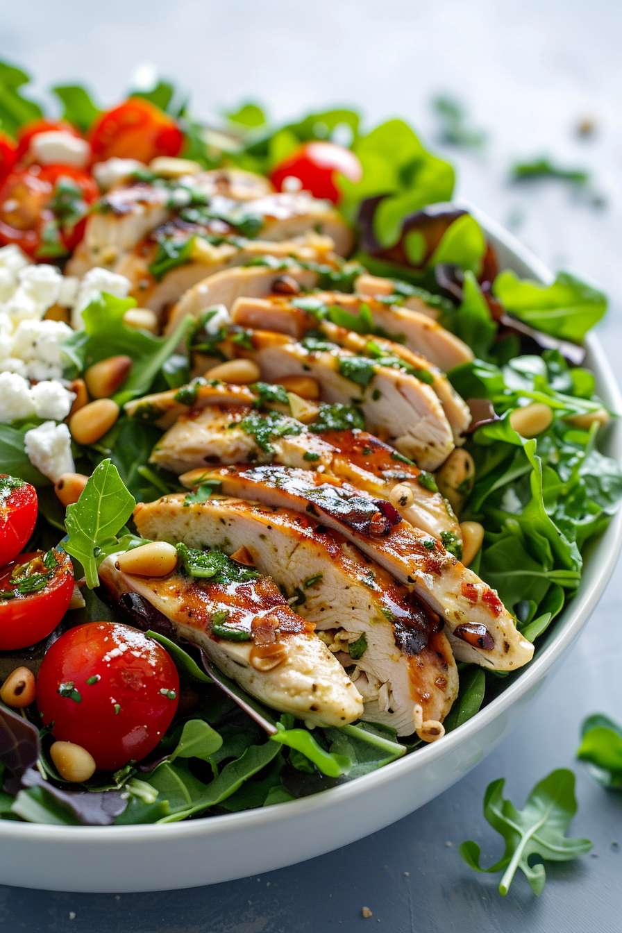 Keto Pesto Chicken Salad Served