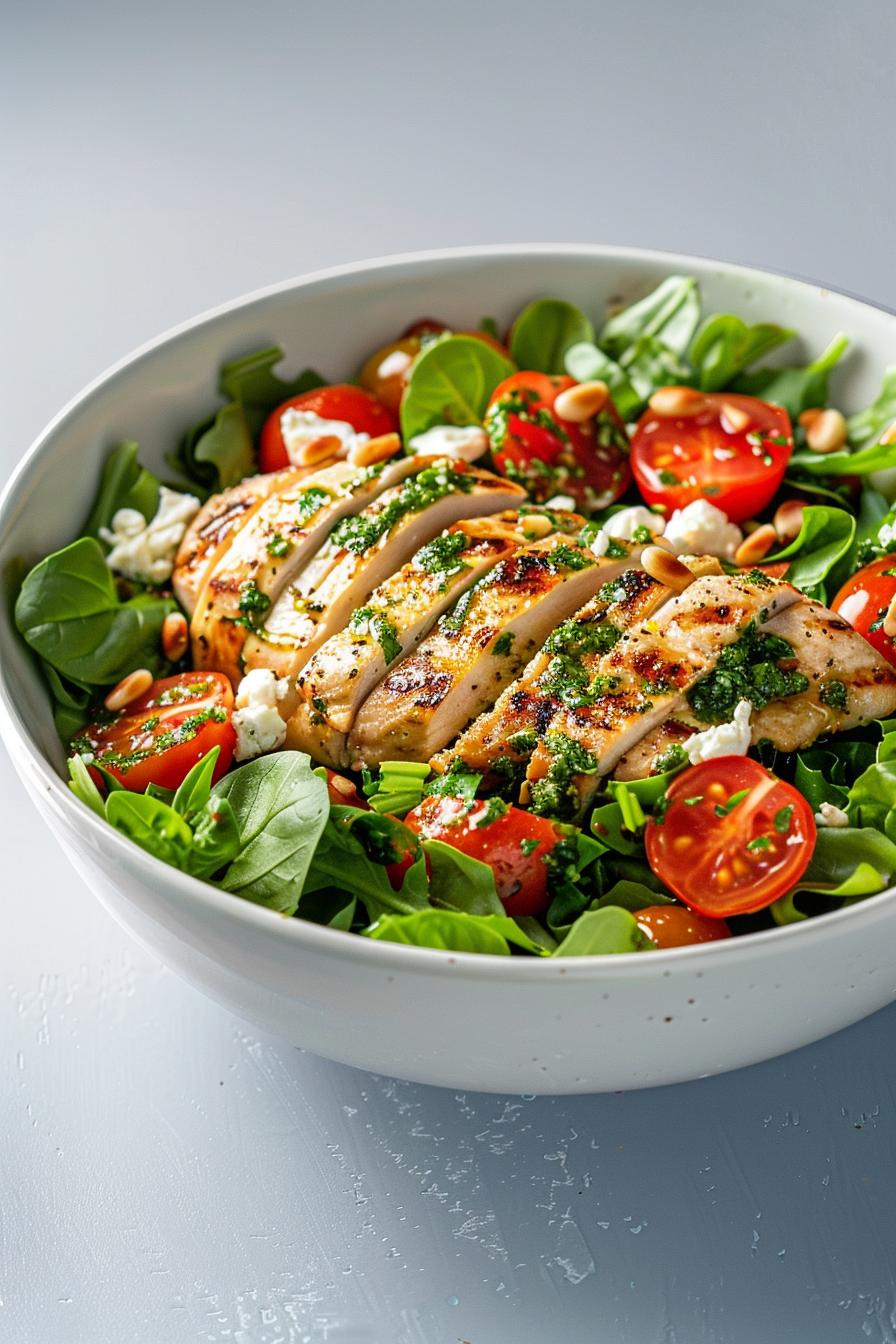 Preparing Pesto Chicken Salad