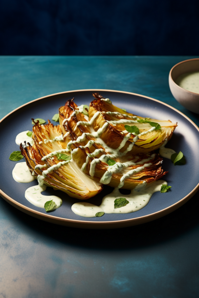 Roasted Cabbage Wedges with Blue Cheese Dressing_001