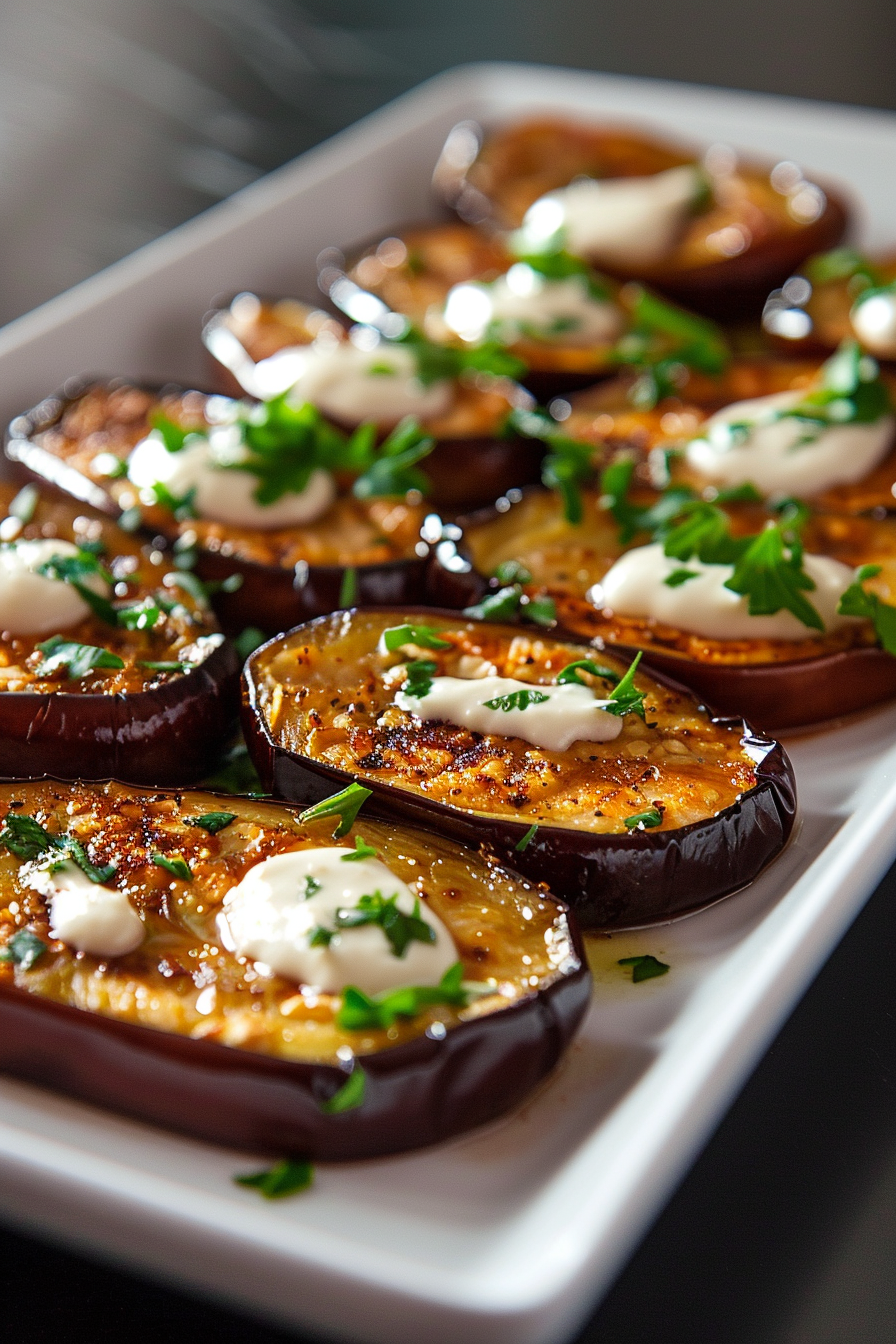 Roasted Eggplant with Dressing