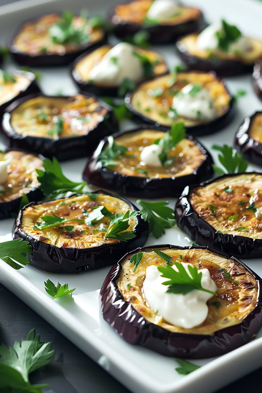 Roasted Eggplant with Lemon Tahini Dressing
