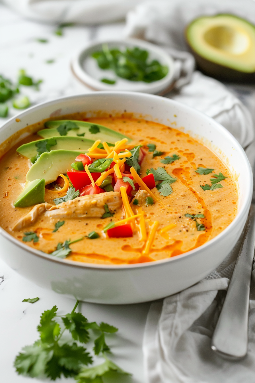 Finished Keto Chicken Enchilada Soup