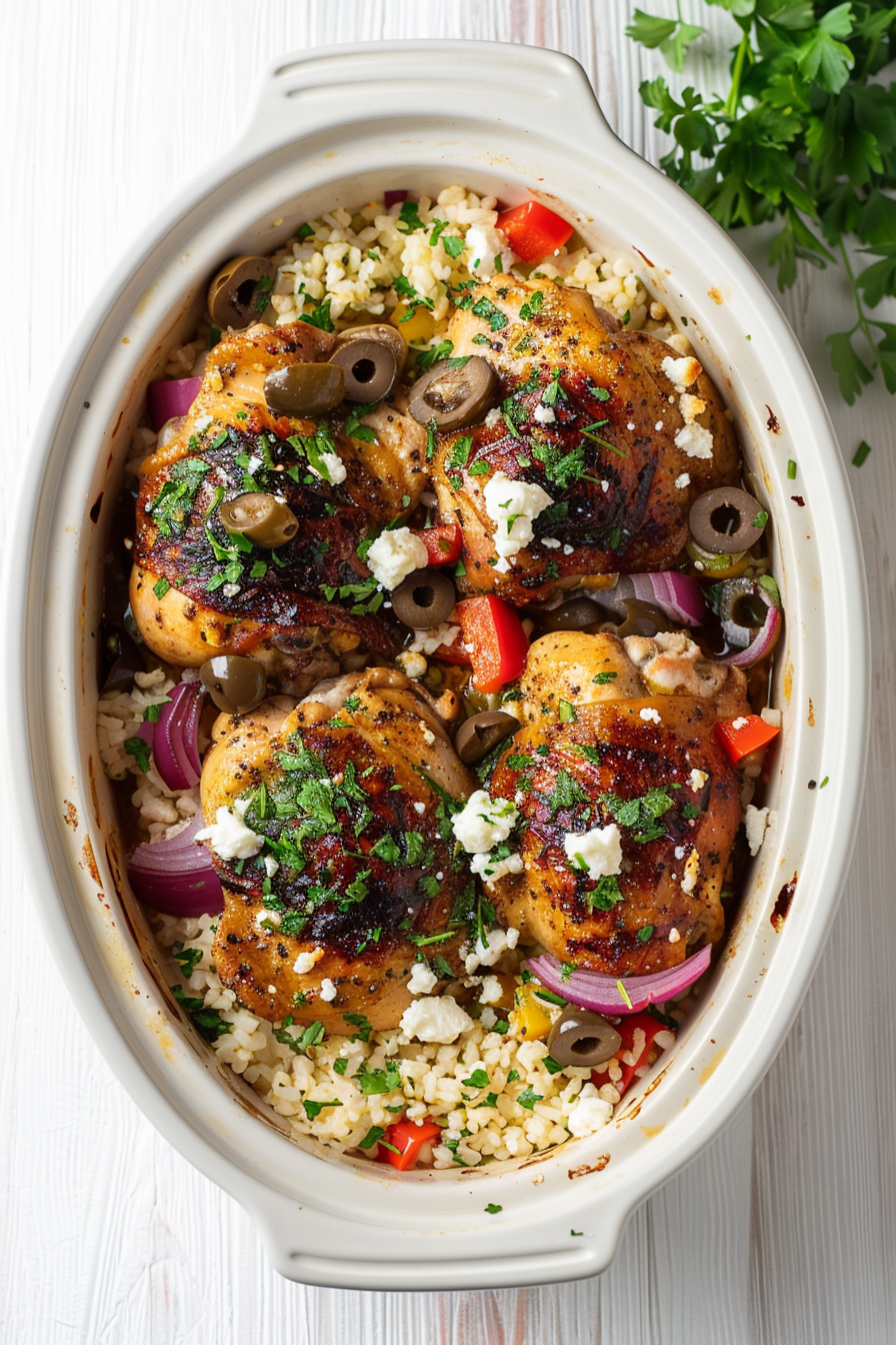 Slow Cooker Keto Greek Chicken Cooking