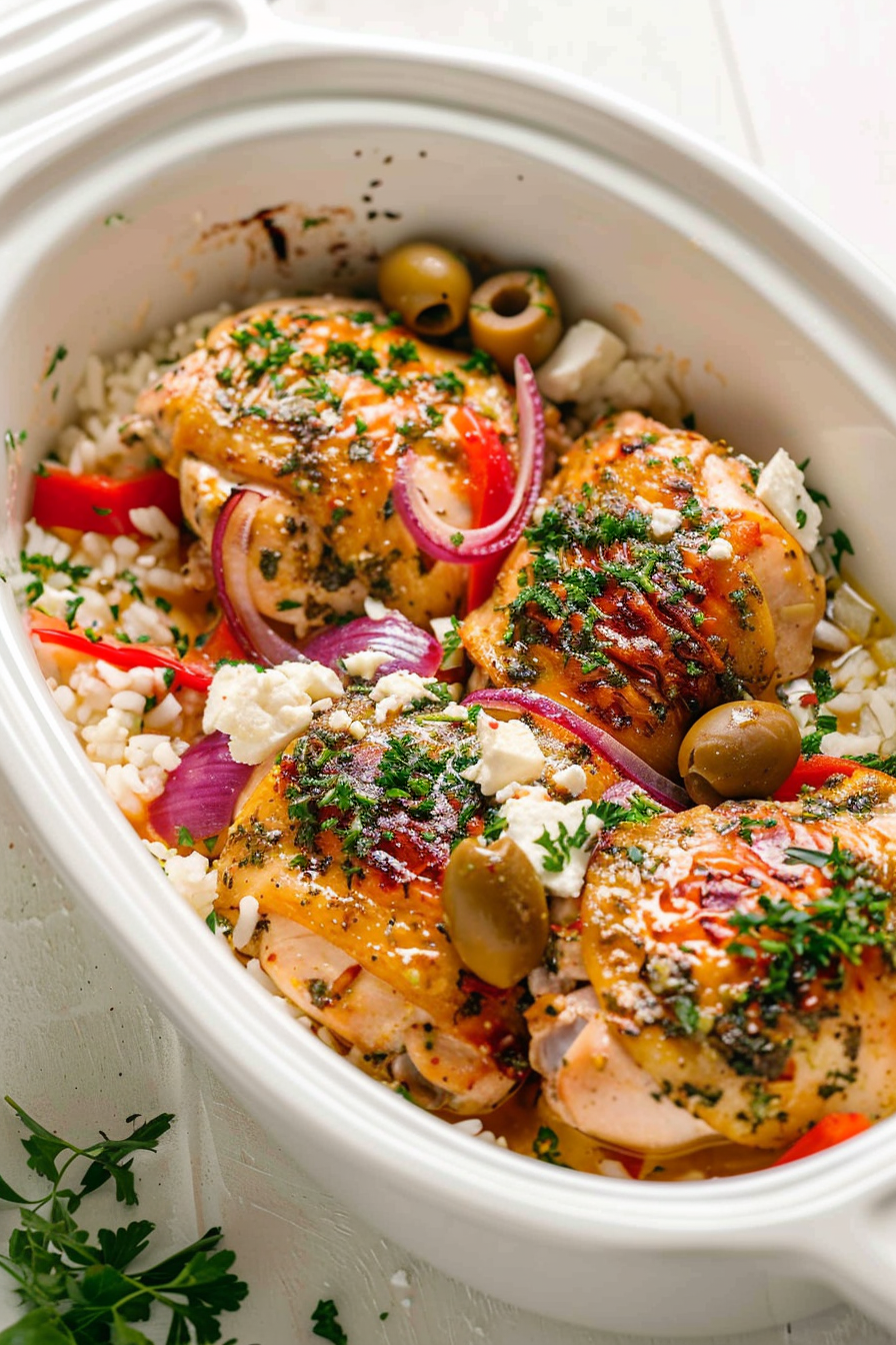 Ingredients for Slow Cooker Keto Greek Chicken