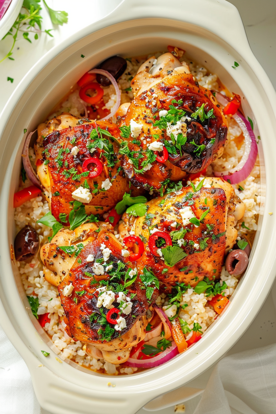 Slow Cooker Keto Greek Chicken