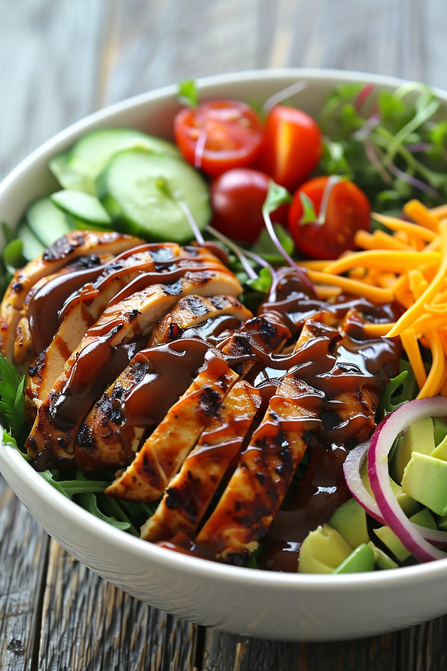 Smoky BBQ Chicken Salad Served
