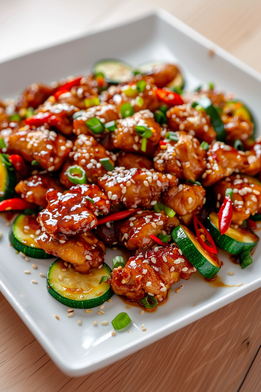 Cooking Spicy Chicken and Zucchini Stir-Fry