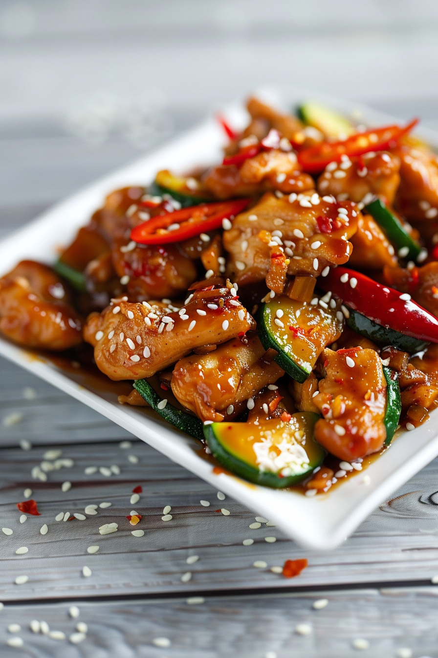 Ingredients for Spicy Chicken and Zucchini Stir-Fry
