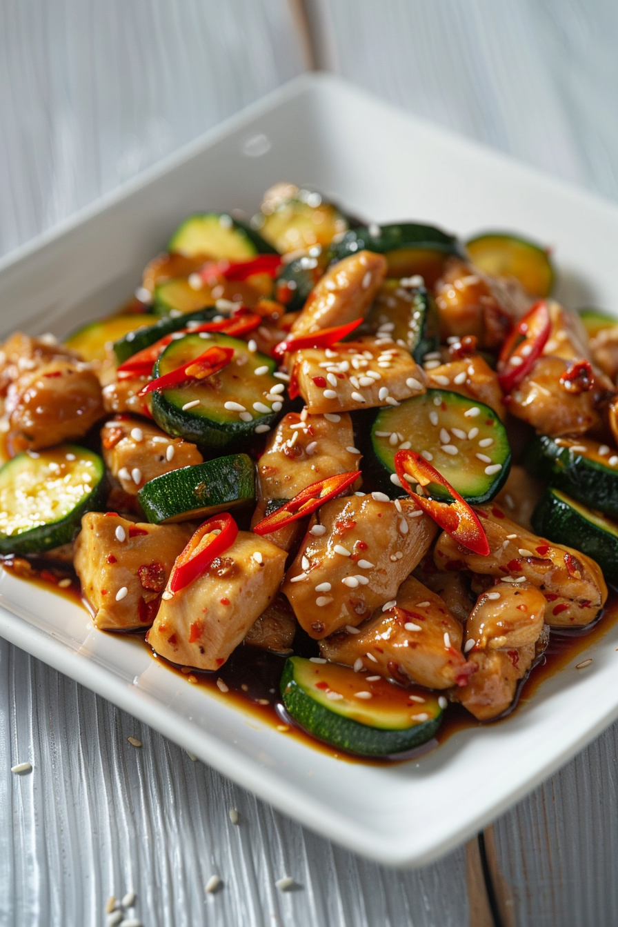 Spicy Chicken and Zucchini Stir-Fry
