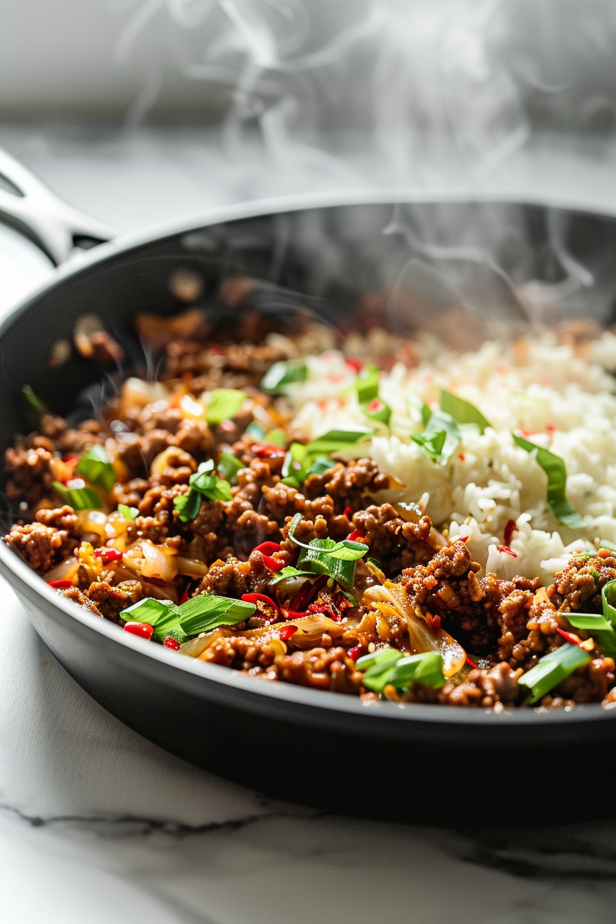 Spicy Ground Beef and Cabbage Stir Fry