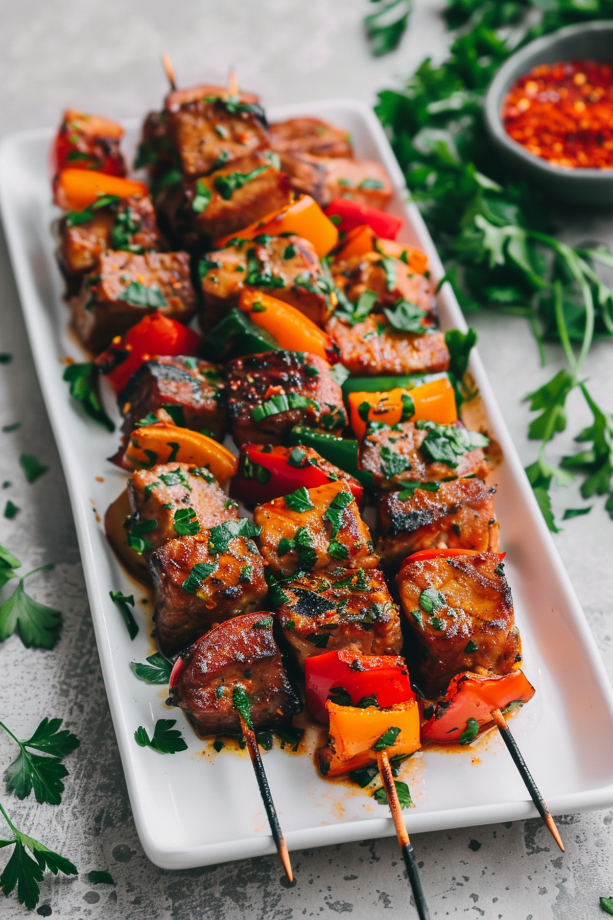 Spicy Keto Pork and Pepper Skewers_001