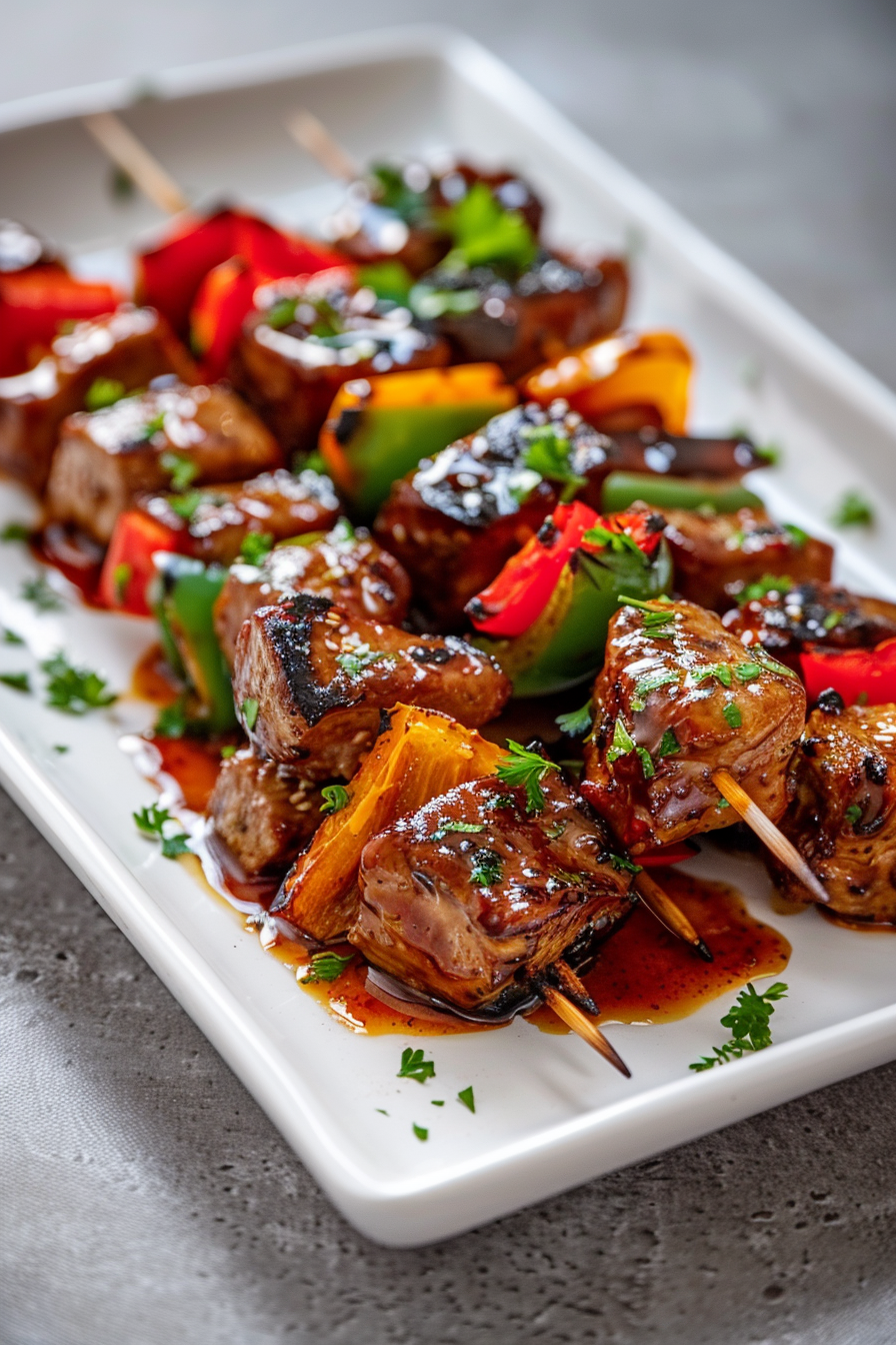 Spicy Keto Pork and Pepper Skewers