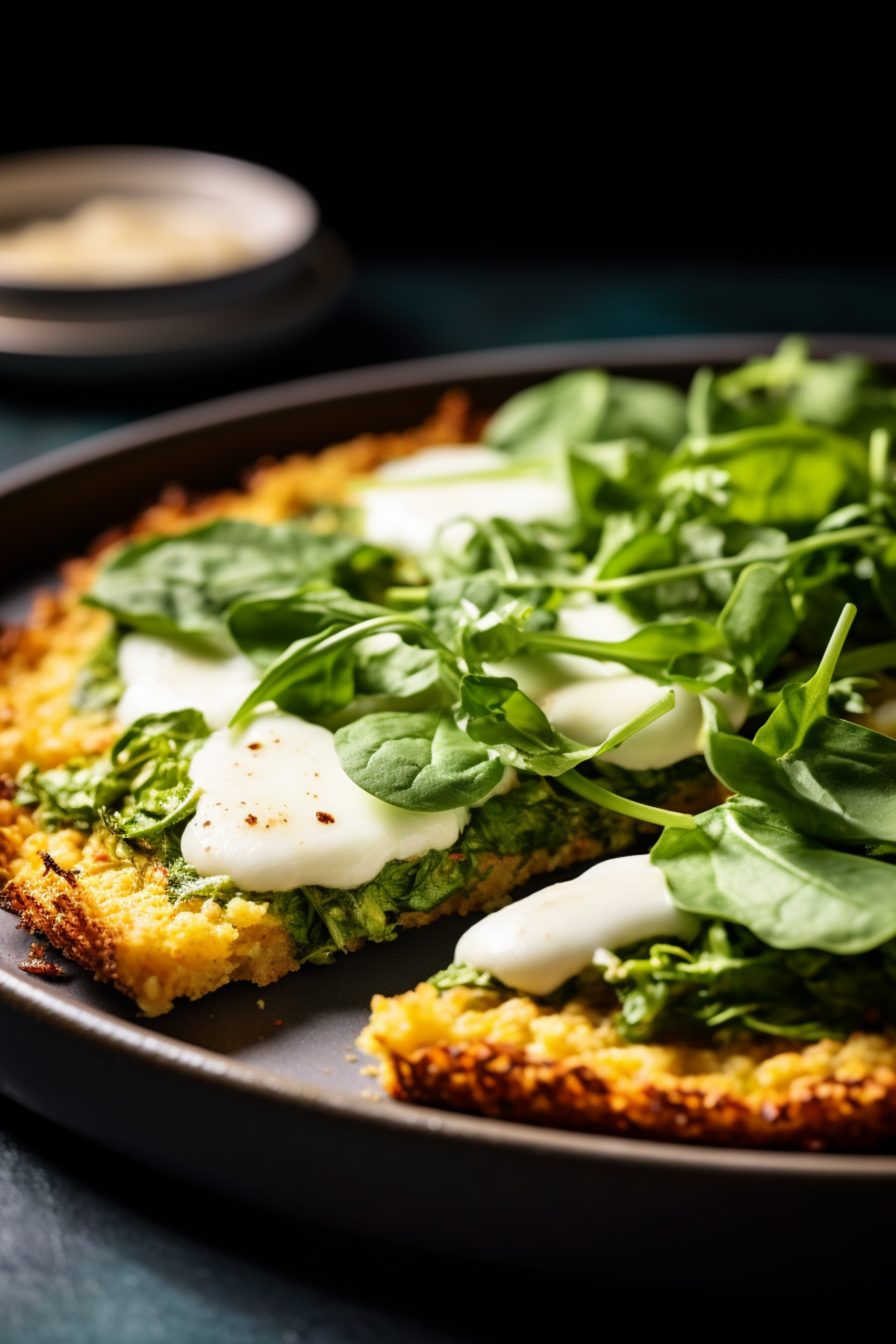 Spinach and Feta Keto Pizza with a Cauliflower Crust_001