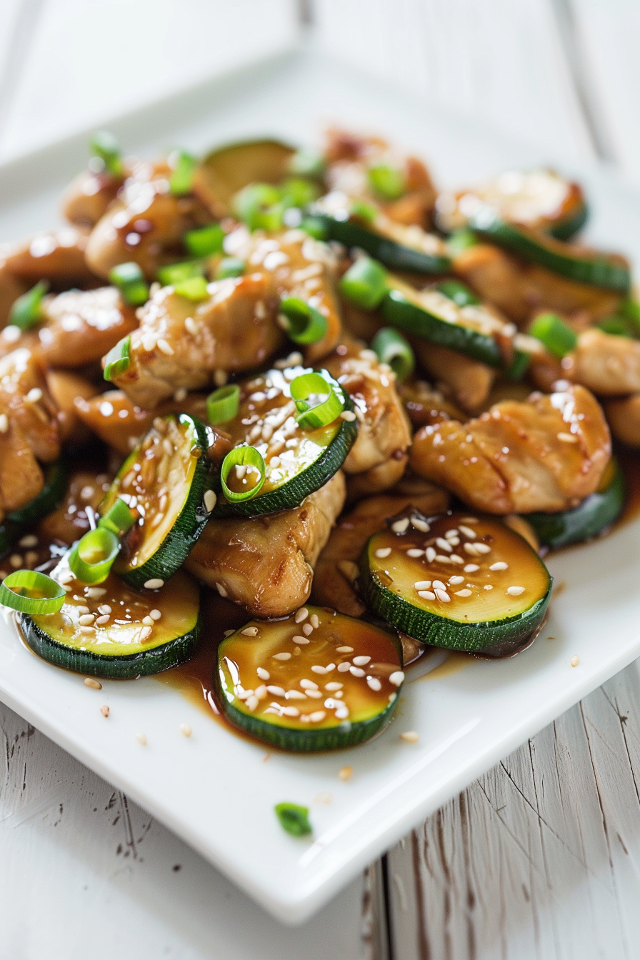 Ingredients for Stir-Fried Chicken and Zucchini in Soy Ginger Sauce