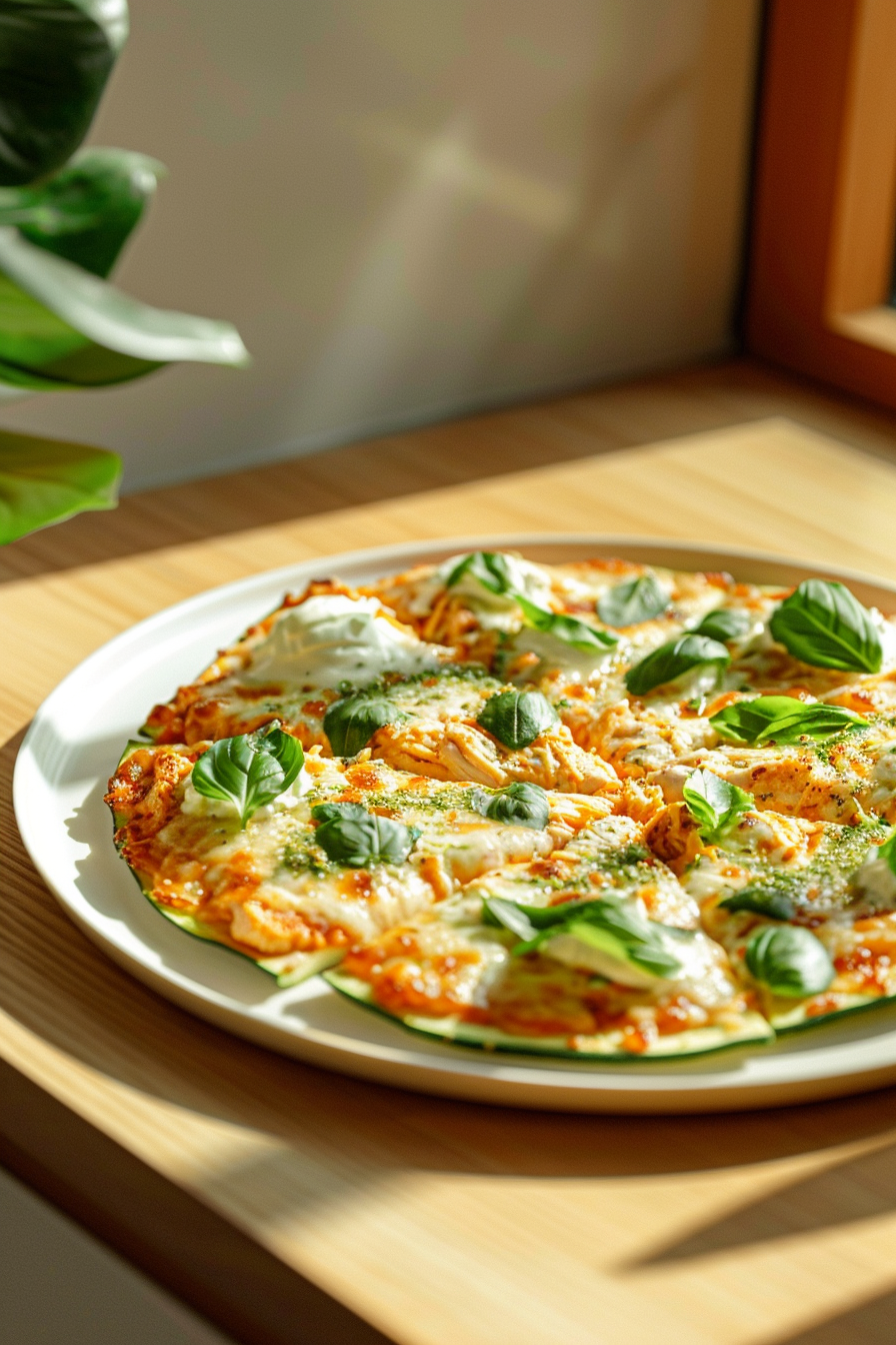 Zucchini Boat Chicken Pizzas