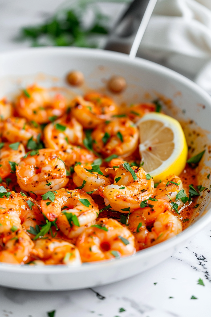 Keto Garlic Butter Shrimp Served