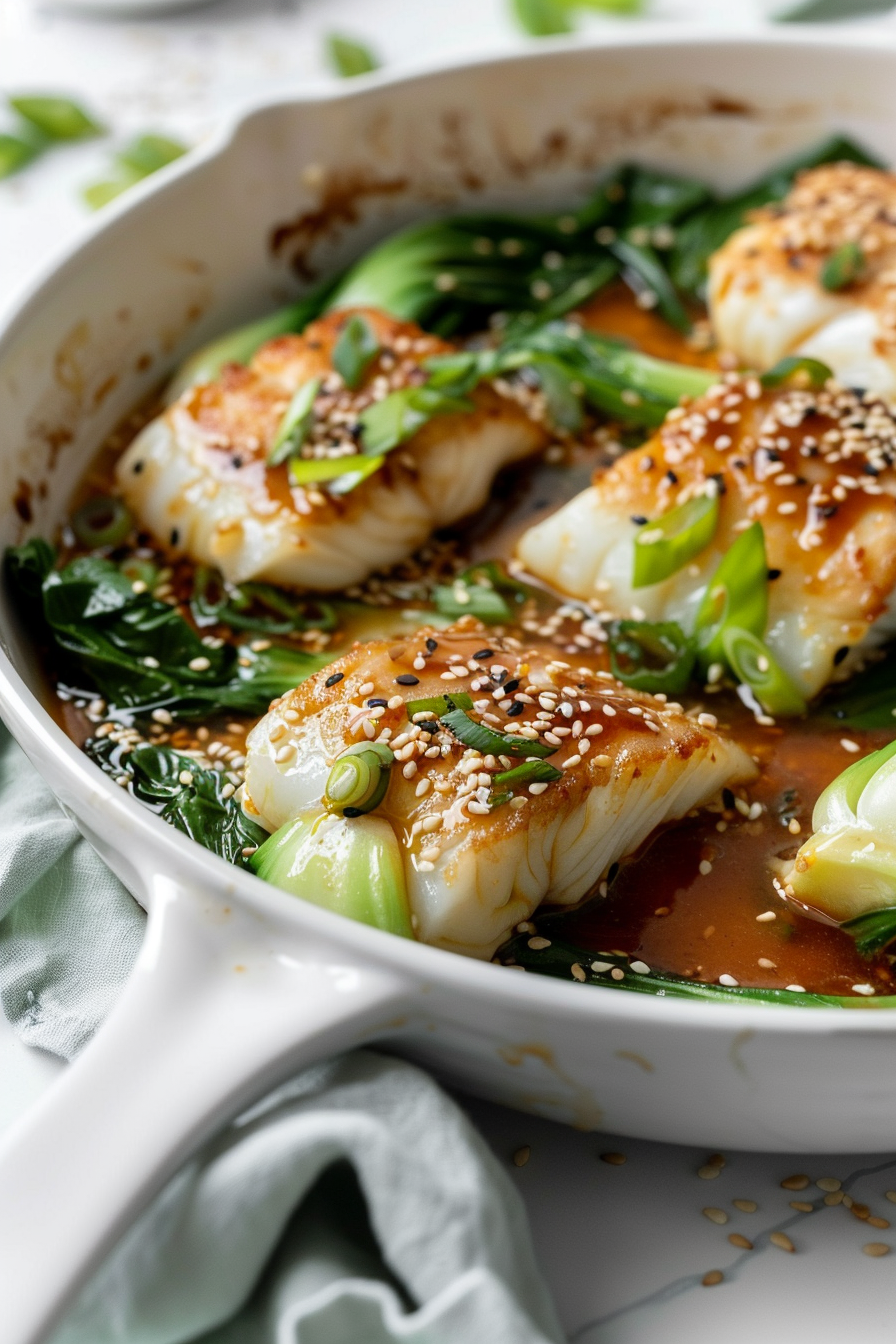 Ingredients for Asian-Style Keto Braised Cod with Bok Choy