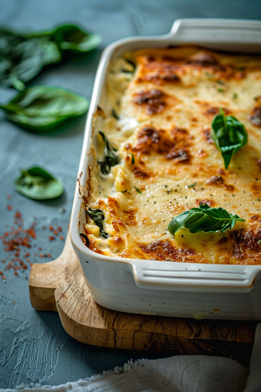 Ingredients for Creamy Keto Cod and Spinach Casserole