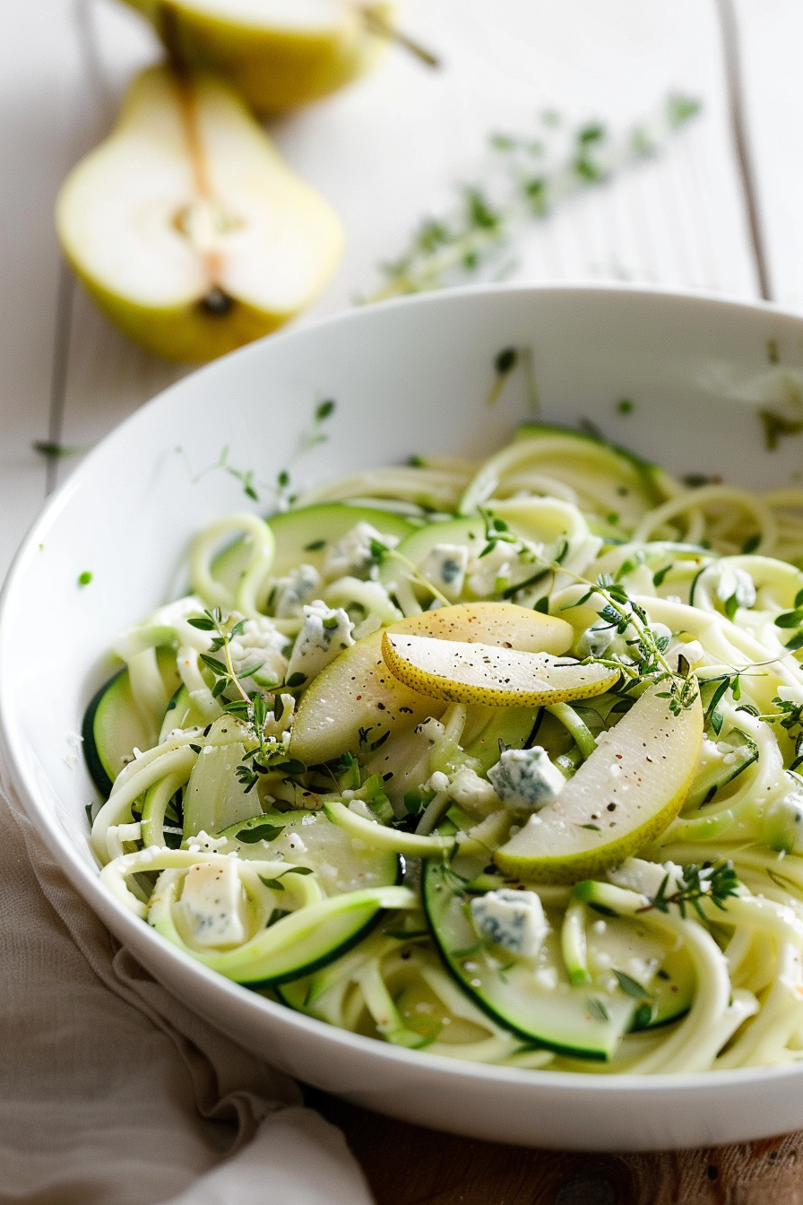Ingredients for Creamy Keto Gorgonzola and Pear Zoodles