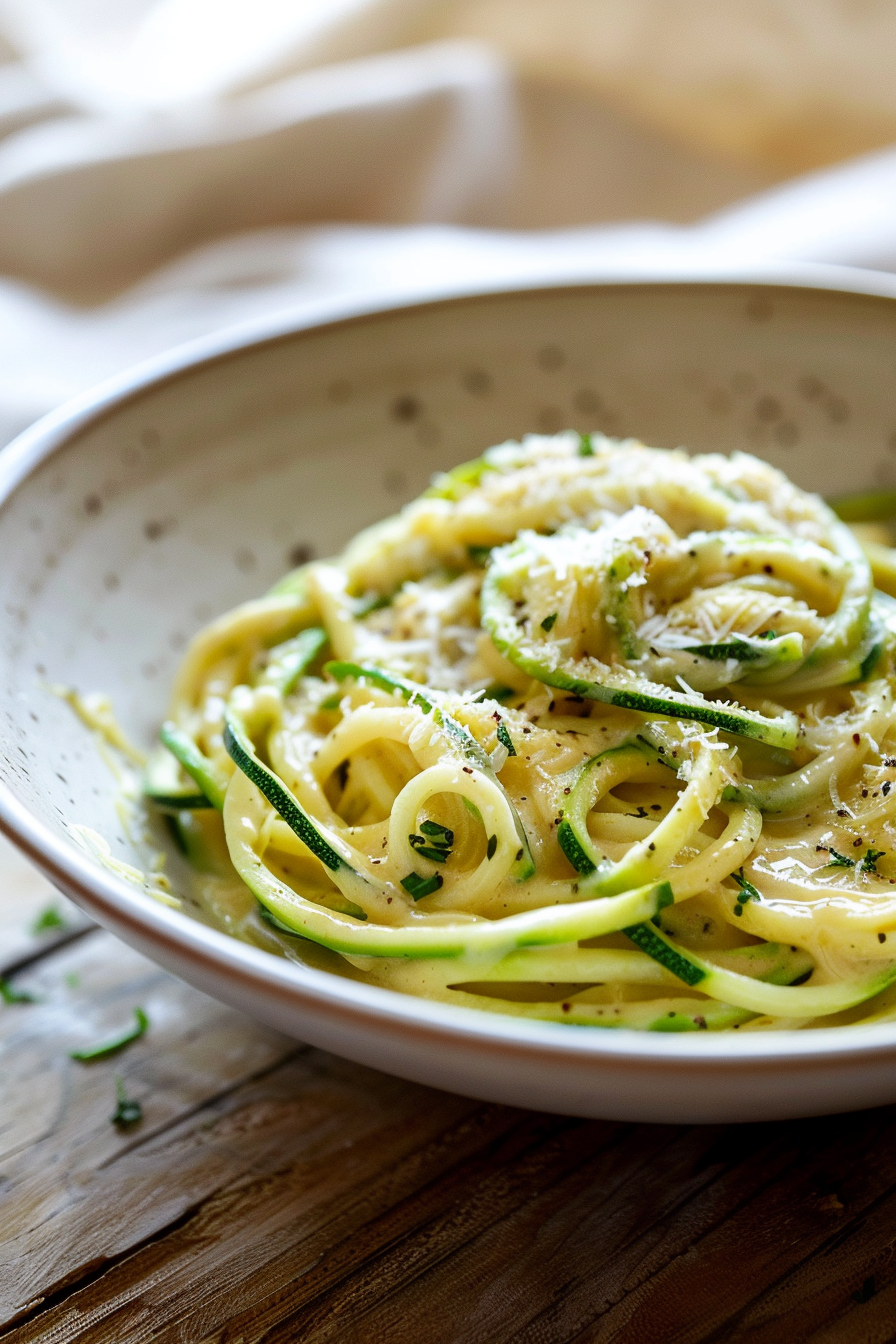 Creamy Keto Pumpkin Alfredo Sauce with Zoodles