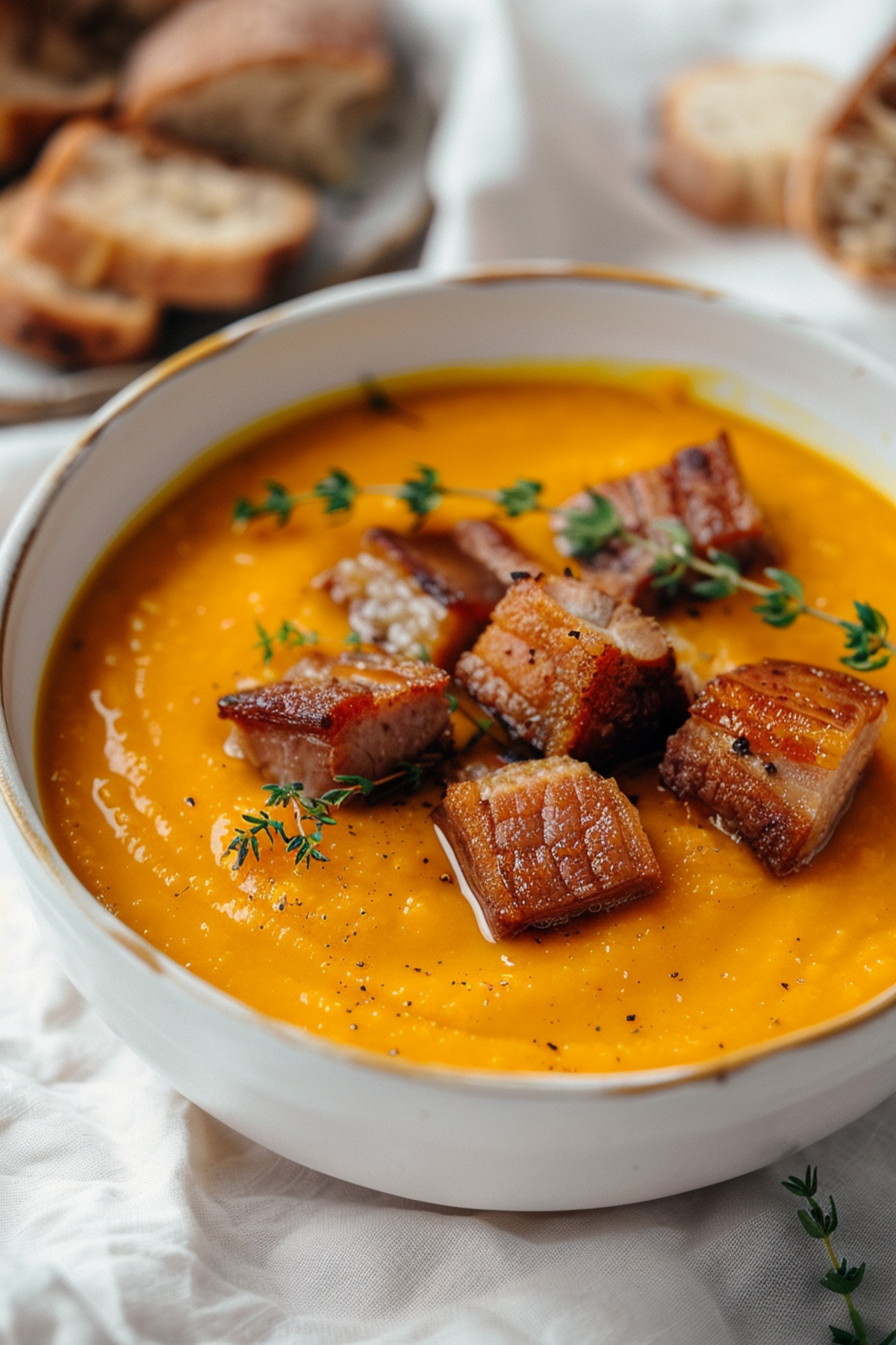Creamy Keto Pumpkin Soup with Crispy Pork Belly_001