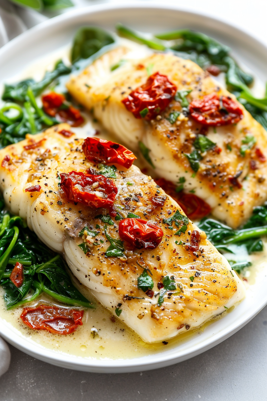 Preparing Creamy Keto Tuscan Cod