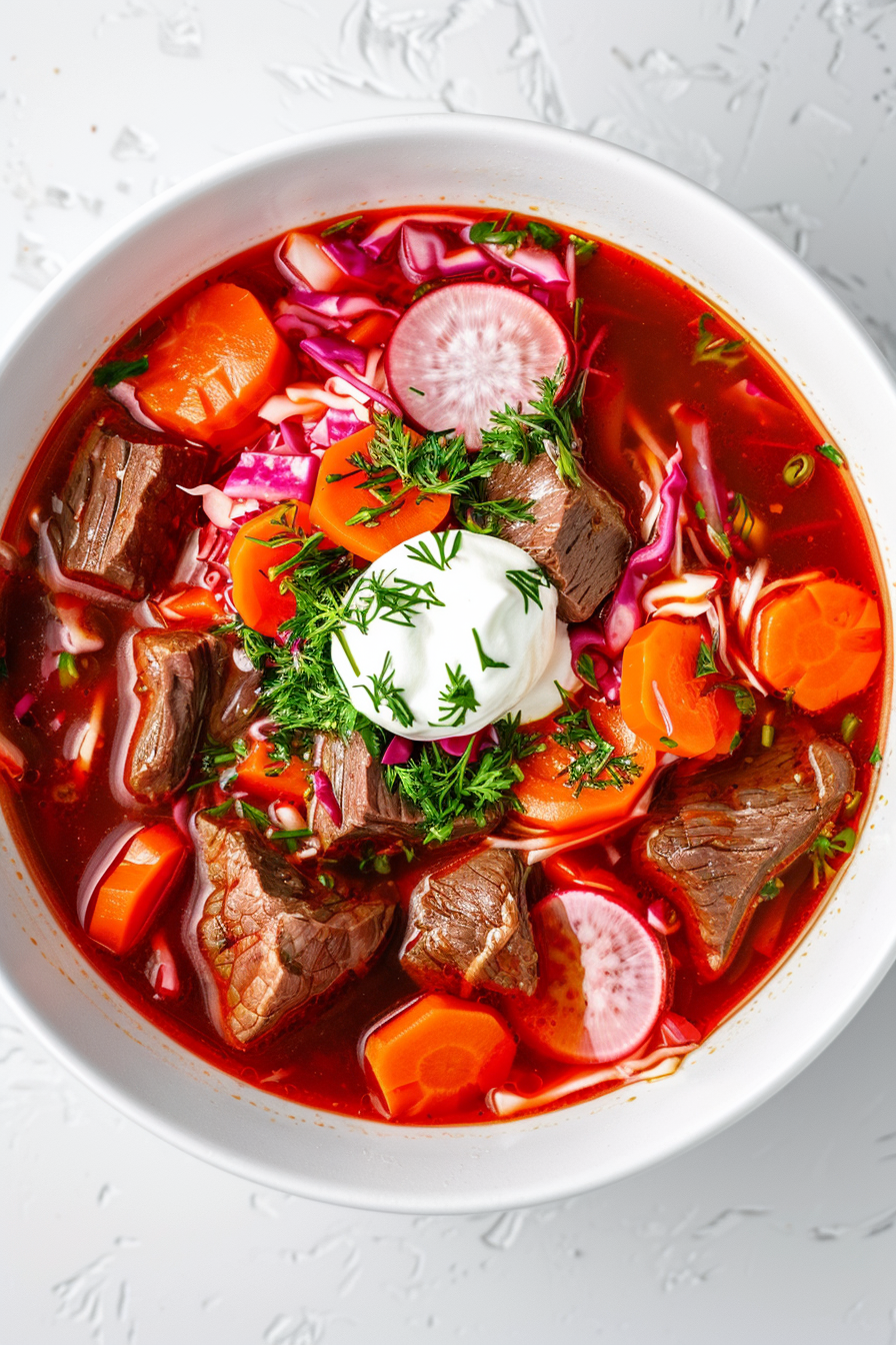 Keto Beef and Radish Borscht