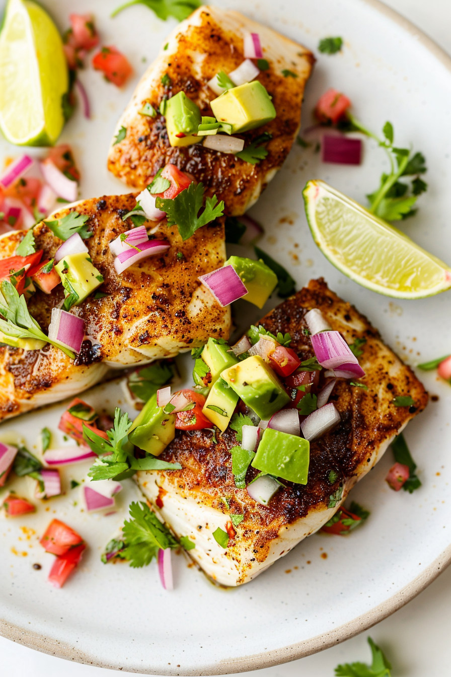 Keto Blackened Cod with Avocado Salsa Ready to Serve
