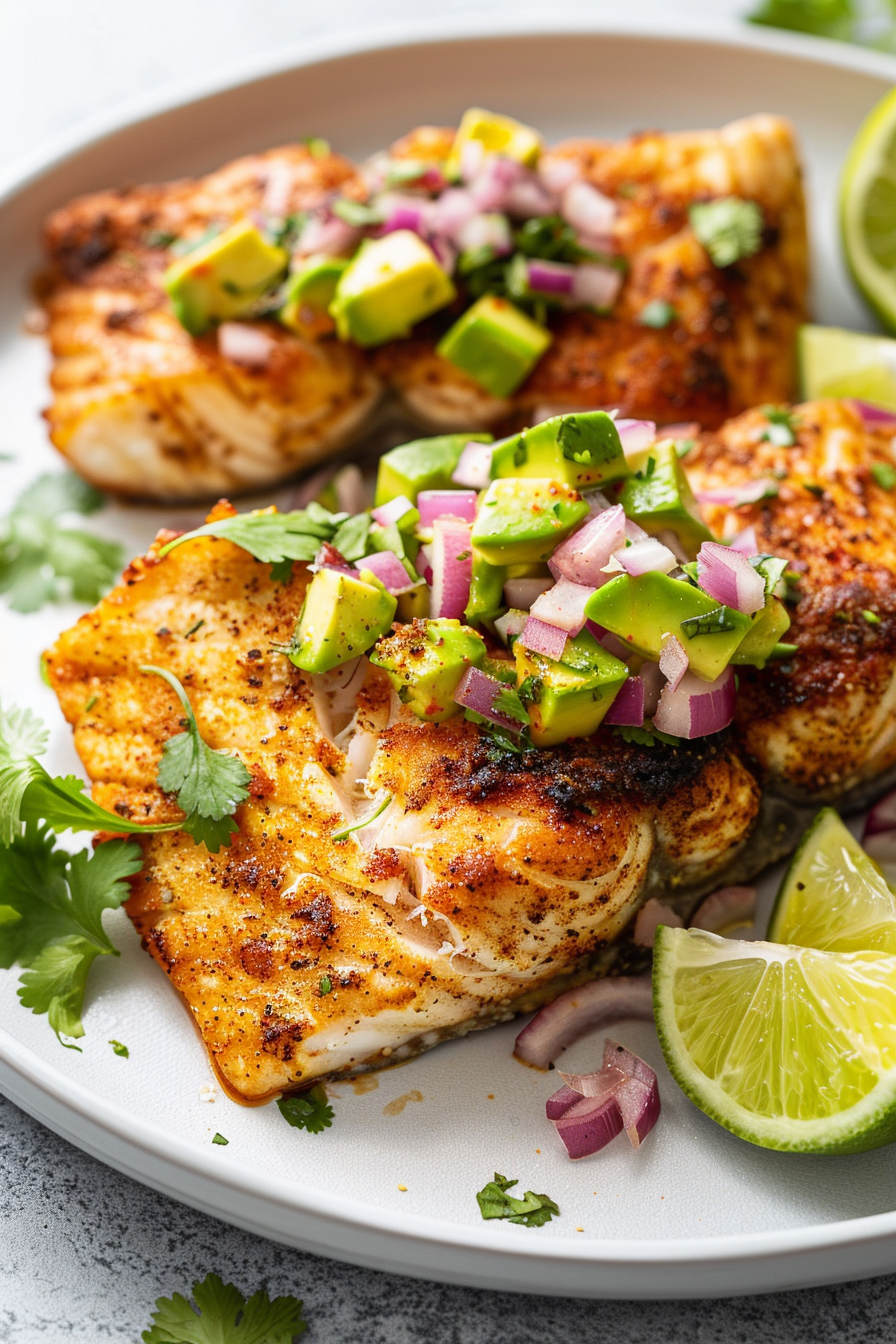 Preparing Keto Blackened Cod with Avocado Salsa