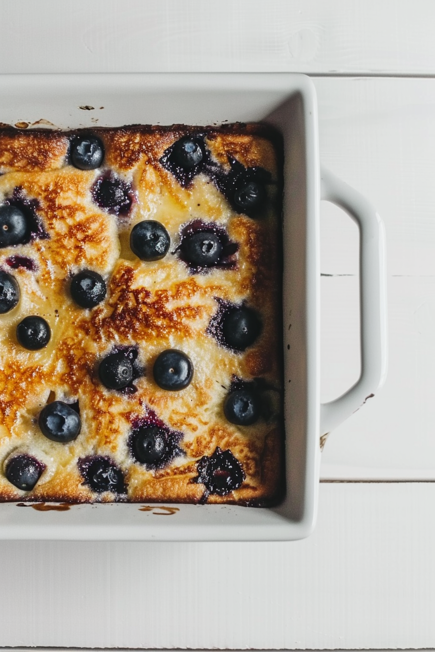 Keto Blueberry French Toast Casserole Ready to Serve