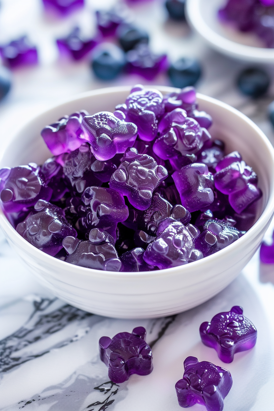 Keto Blueberry Gelatin Gummy Bears