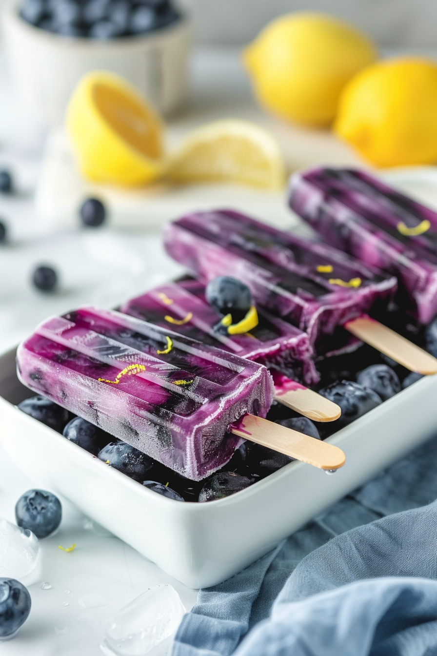 Keto Blueberry Lemonade Popsicles