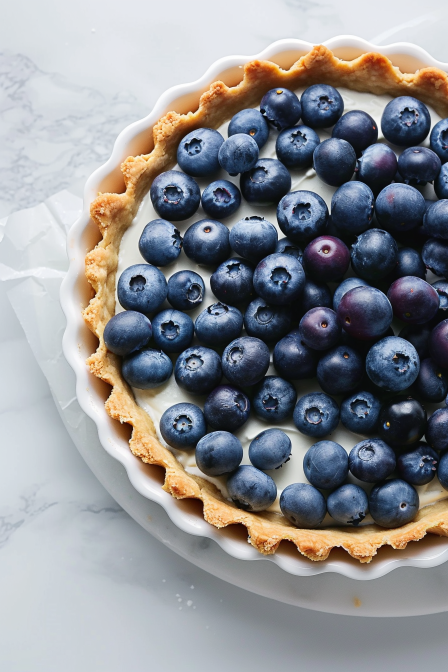 Keto Blueberry Mascarpone Tart Slice