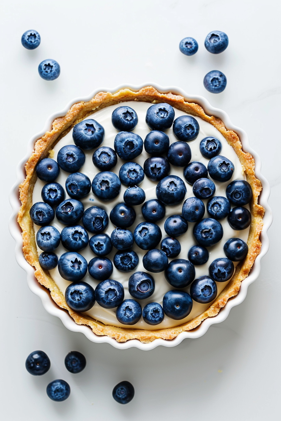 Preparing Keto Blueberry Mascarpone Tart