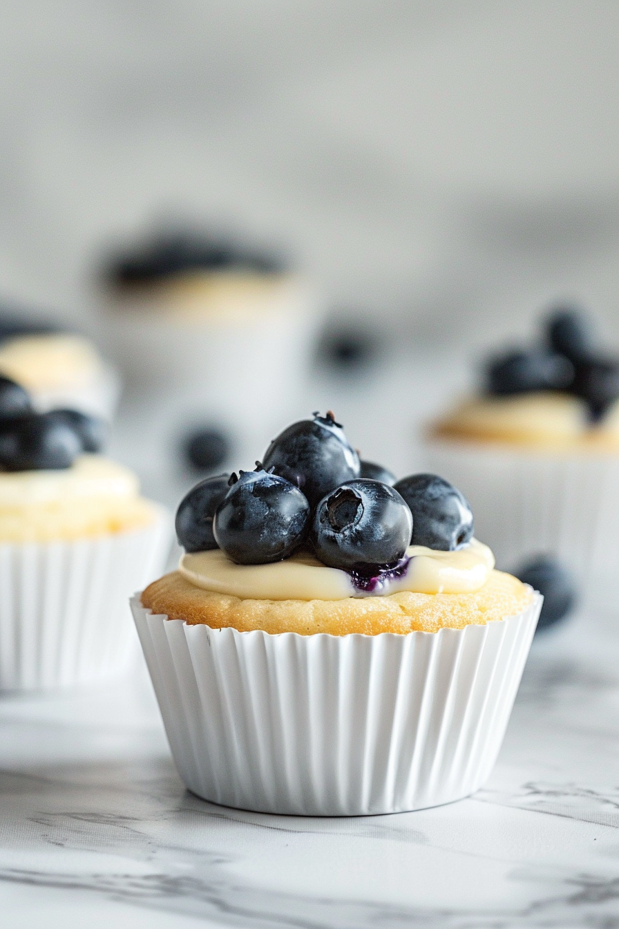 Keto Blueberry Swirl Cheesecake Muffins