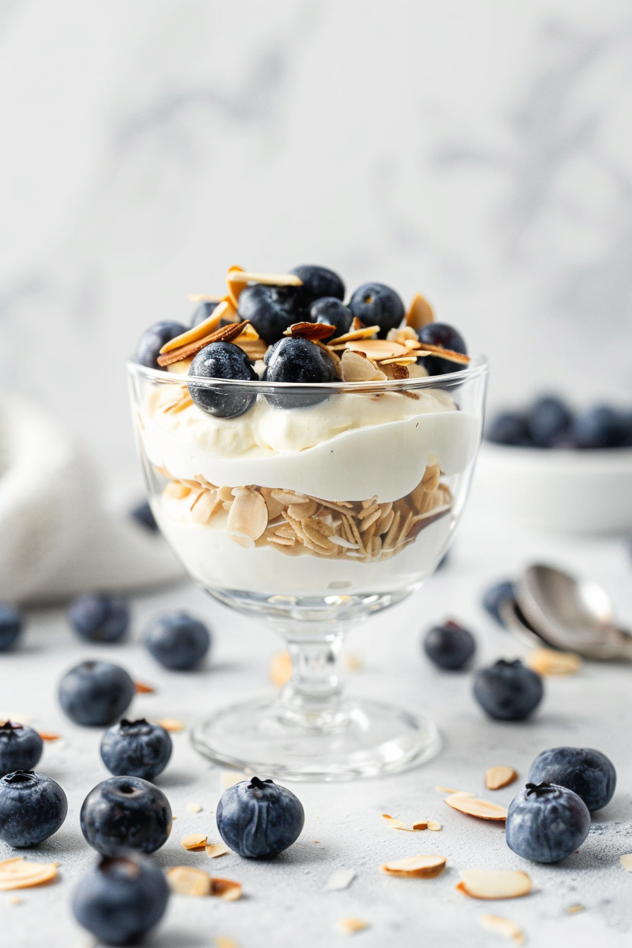 Keto Blueberry Yogurt Parfait Layers