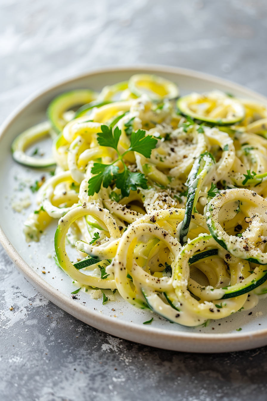 Keto Cacio e Pepe with Zucchini Noodles