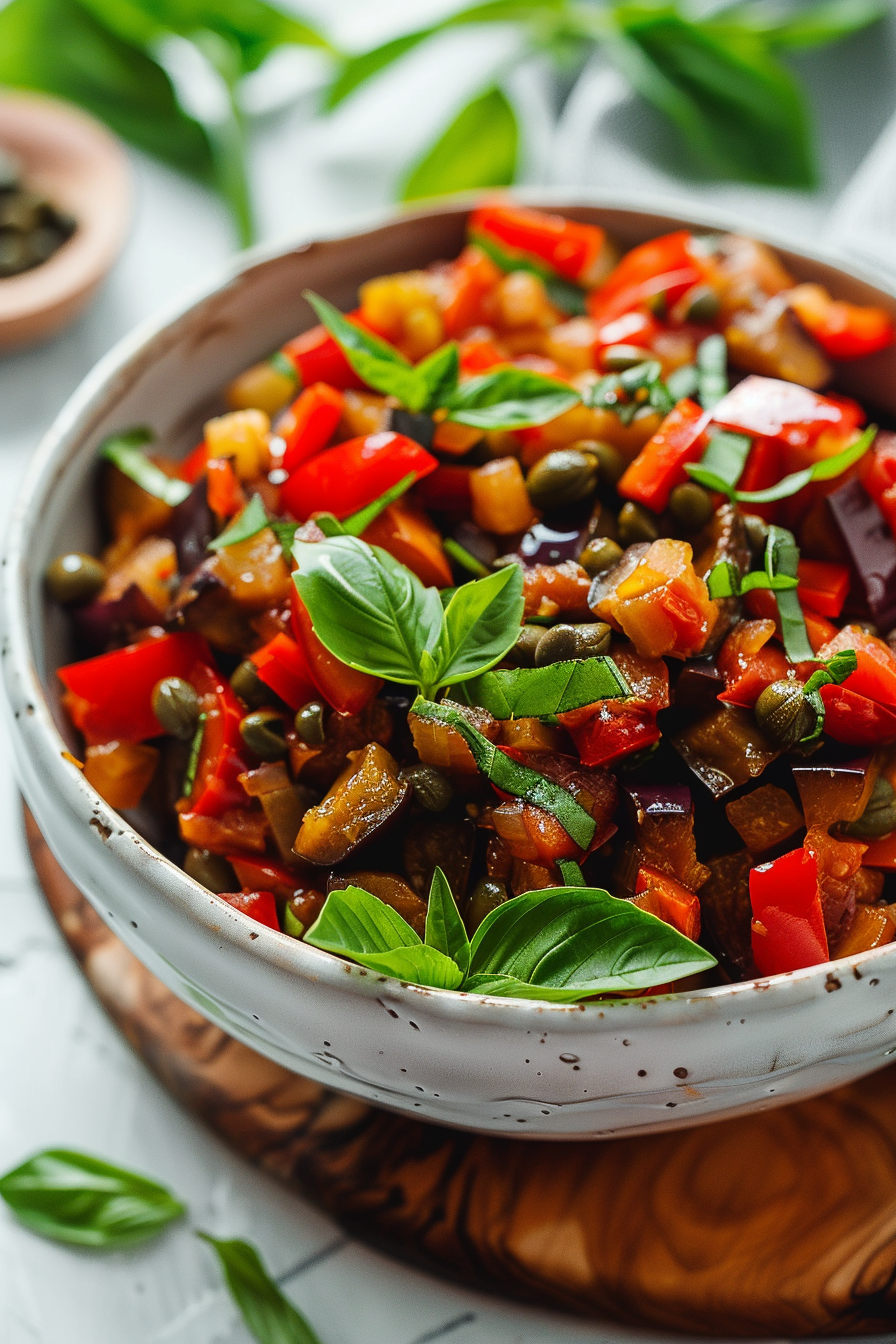 Keto Caponata with Eggplant and Capers