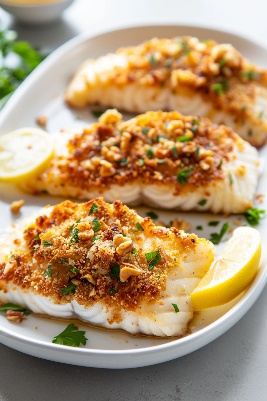 Preparing Keto Cod in Herb and Walnut Crust