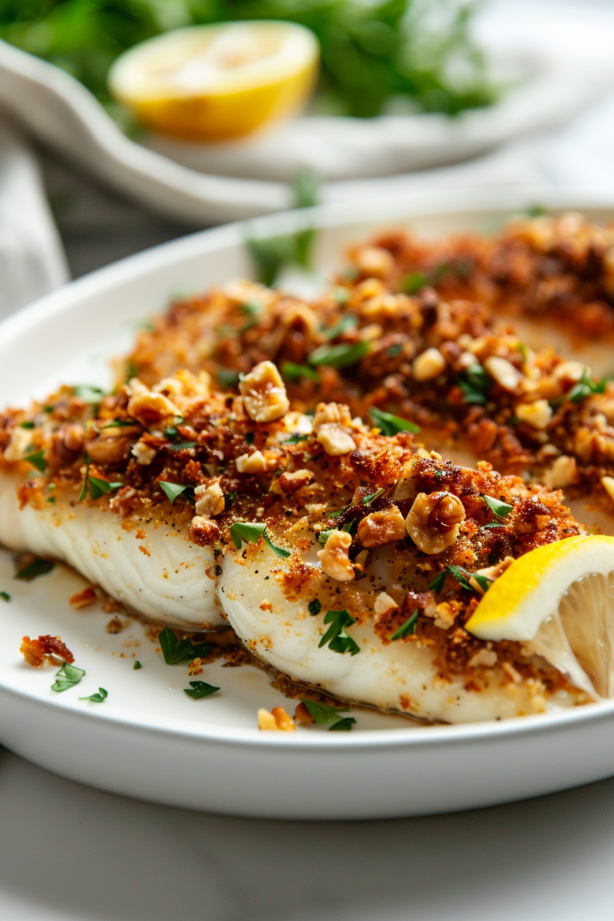 Keto Cod in Herb and Walnut Crust