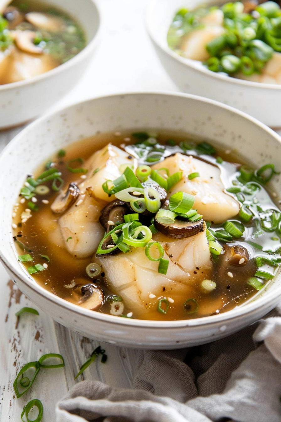 Keto Cod Miso Soup with Shiitake Mushrooms